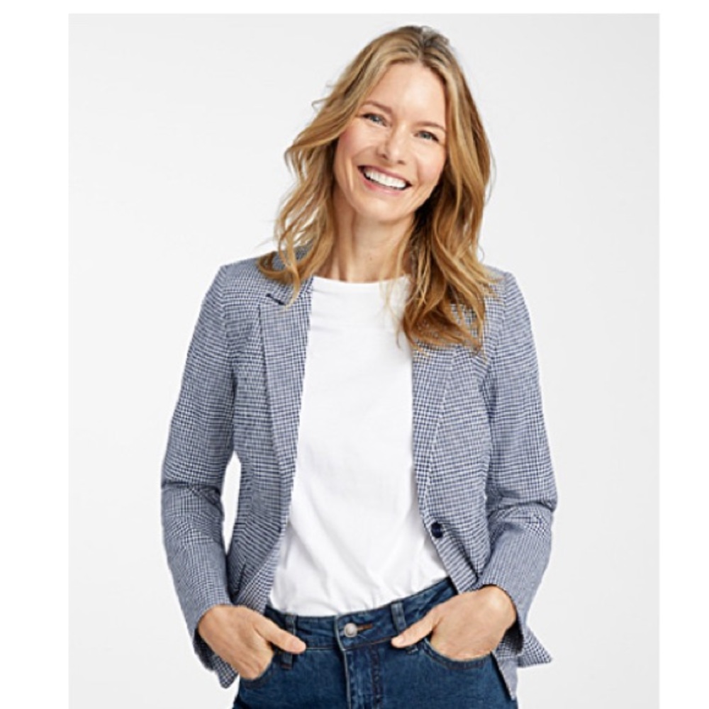 CONTEMPORAINE Gingham Seersucker Jacket, size 10